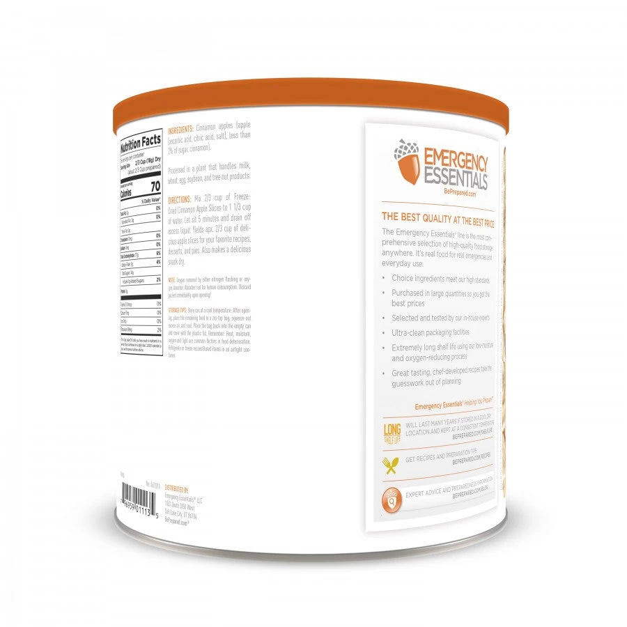 Emergency Essentials Freeze Dried Cinnamon Apple Slices - Large Can 2 Emergency Essentials Freeze Dried Cinnamon Apple Slices - Large Can - Image 2