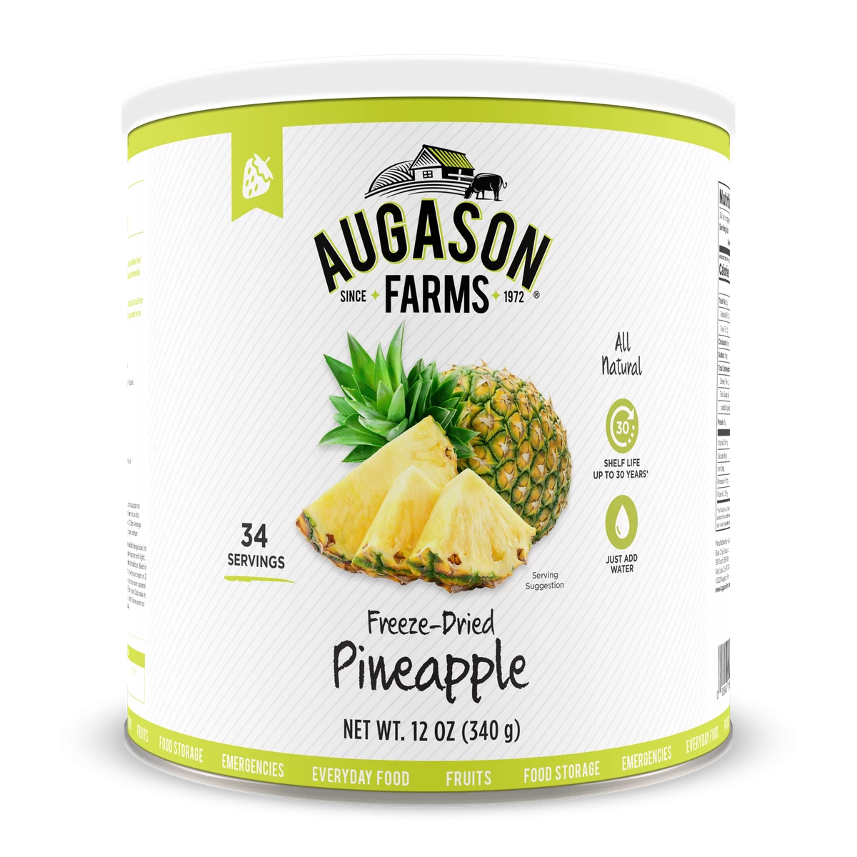 Augason Farms Freeze Dried Pineapple Chunks #10 Can 1 Augason Farms Freeze Dried Pineapple Chunks #10 Can