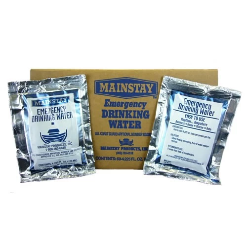 Mainstay Emergency Drinking Water - 125 ML Packet (Case Of 60) 1 Mainstay Emergency Drinking Water - 125 ML Packet (Case Of 60)