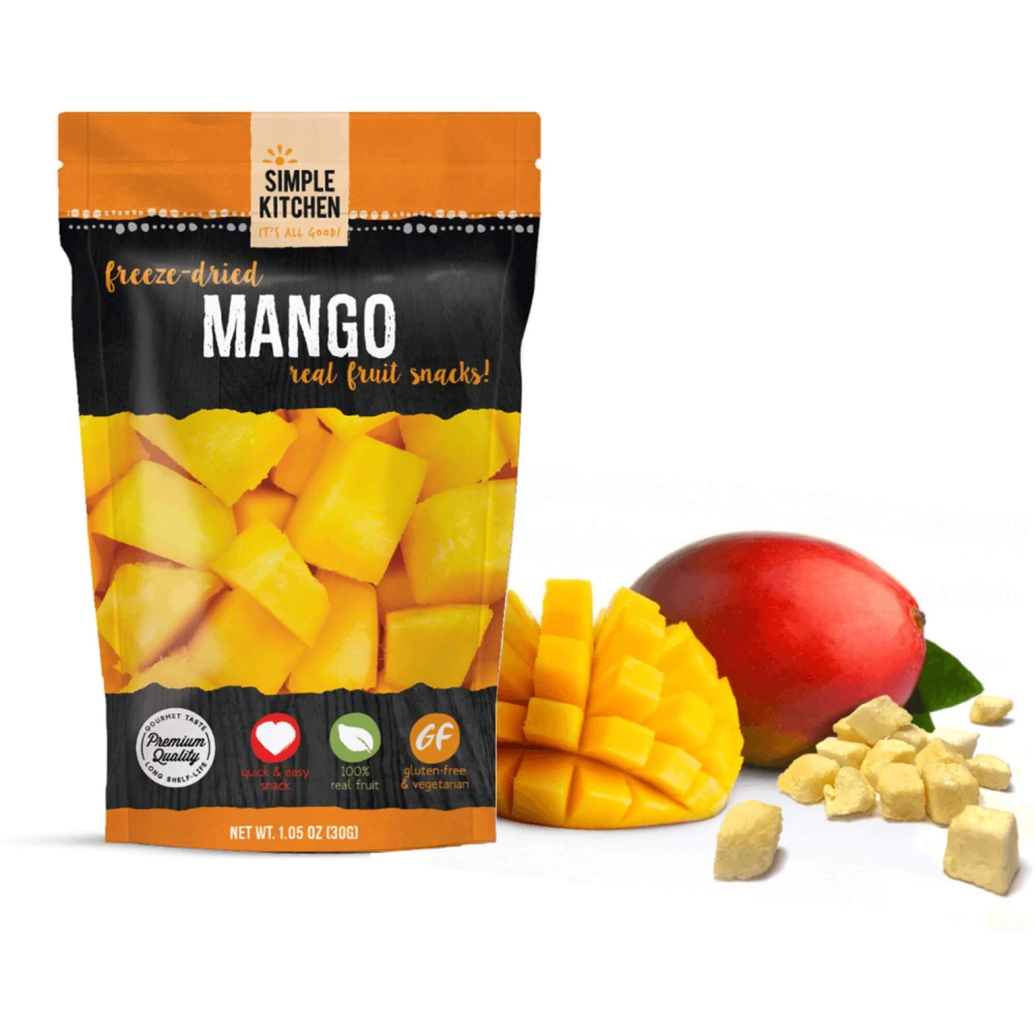 Simple Kitchen Freeze-Dried Mango - 6 Pack 1 Simple Kitchen Freeze-Dried Mango - 6 Pack
