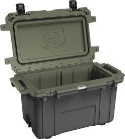 Pelican Elite Cooler, 70QT 30 Pelican Elite Cooler, 70QT -Outdoor Camping Sales pelican 70qt elite cooler gunmetal od green top open.jpg Good2goco