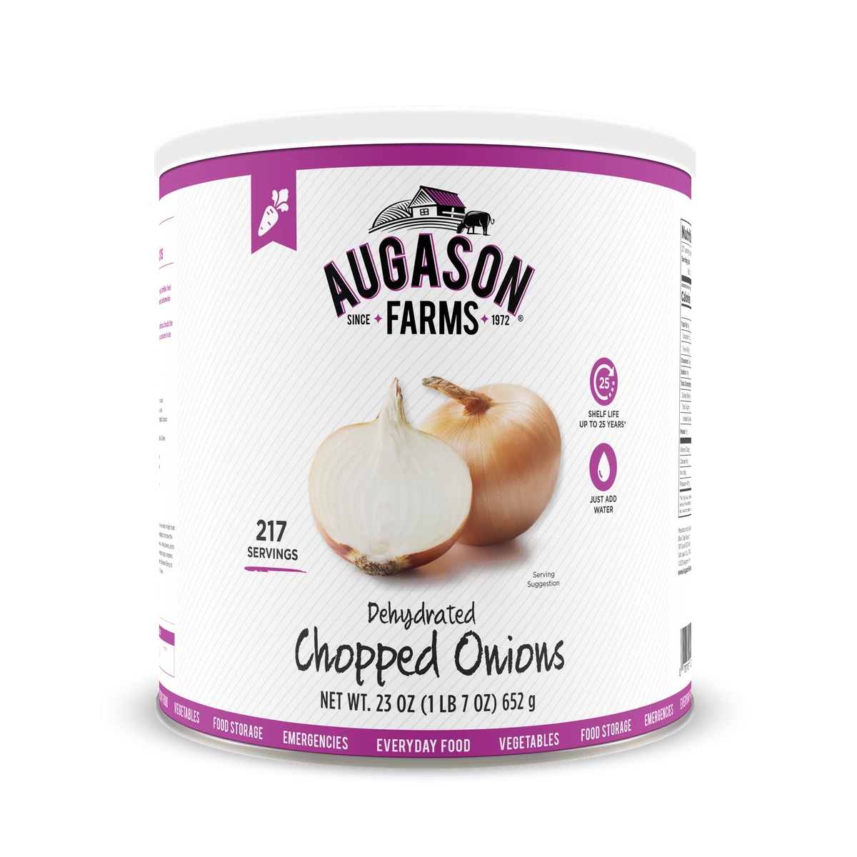 Augason Farms Dehydrated Chopped Onions #10 Can 1 Augason Farms Dehydrated Chopped Onions #10 Can