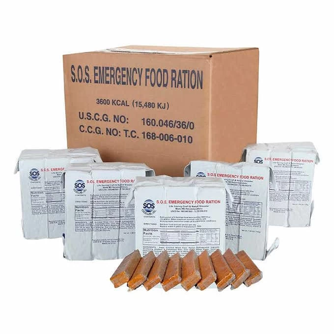 SOS Emergency Ration Bar Case 20 Rations - 3600 Kcal 1 SOS Emergency Ration Bar Case 20 Rations - 3600 Kcal