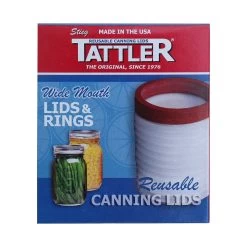 Tattler Wide Reusable Canning Lids With Rings - 12 Pack